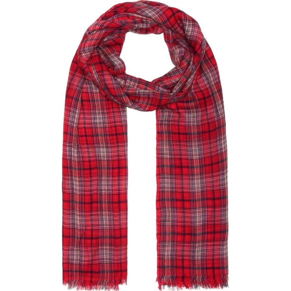 Isabel Marant Wool Scarf Red‎ Plaid New Lightweight Luxury